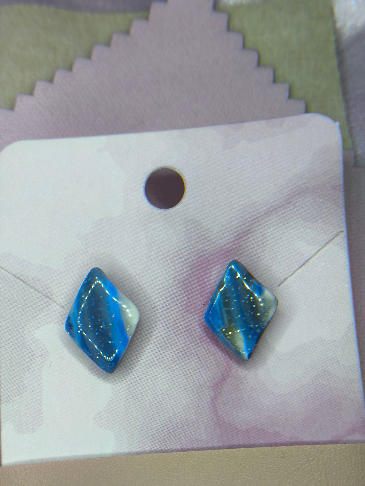 Diamond shape acrylic stud earrings