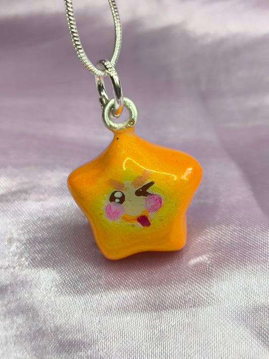 Winking cheeky star necklace